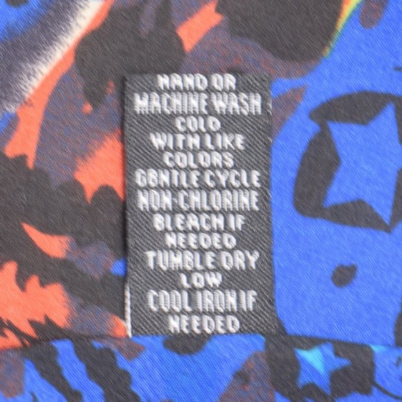 Spoon Jeans Sugar Skull High Low Peplum Tank Top Blouse Neon Colors Blue Black M - Picture 13 of 14